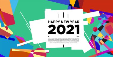 2021 yılındaki parti ve kutlamalar için vektör soyut geometrik arkaplan
