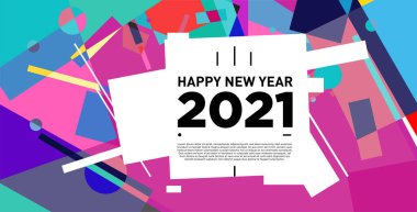 2021 yılındaki parti ve kutlamalar için vektör soyut geometrik arkaplan