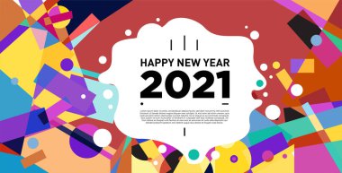 2021 yılındaki parti ve kutlamalar için vektör soyut geometrik arkaplan