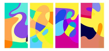 Vektör renkli sıvı soyut arkaplan kalıpları