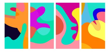 Vektör renkli sıvı soyut arkaplan kalıpları