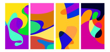 Vektör renkli sıvı soyut arkaplan kalıpları