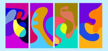 Vektör renkli sıvı soyut arkaplan kalıpları