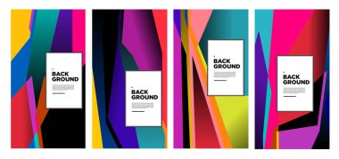 Vektör renkli soyut sıvı ve geometrik psikedelik arkaplan