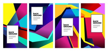 Vektör renkli soyut sıvı ve geometrik psikedelik arkaplan