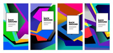 Vektör renkli soyut sıvı ve geometrik psikedelik arkaplan