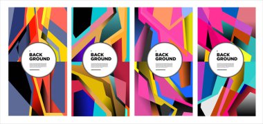 Vektör renkli soyut sıvı ve geometrik psikedelik arkaplan