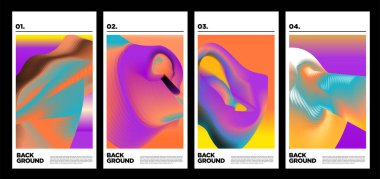 Poster ve afiş için vektör renkli sıvı soyut gökkuşağı arkaplanı