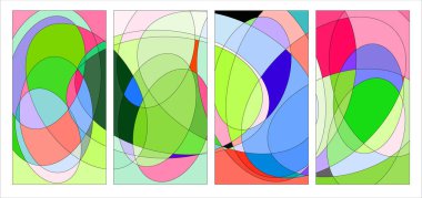 Vektör renkli soyut sıvı ve geometrik psikedelik arkaplan posteri