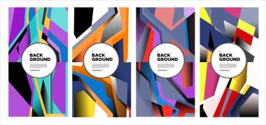 Vektör renkli soyut sıvı ve geometrik psikedelik arkaplan posteri