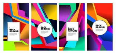 Vektör renkli soyut sıvı ve geometrik psikedelik arkaplan posteri