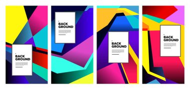 Vektör renkli soyut sıvı ve geometrik psikedelik arkaplan posteri