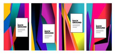 Vektör renkli soyut sıvı ve geometrik psikedelik arkaplan posteri