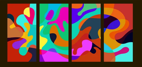 Vector Kleurrijke Abstracte Psychedelische Vloeistof Vloeistof Achtergrond Patronen — Stockvector