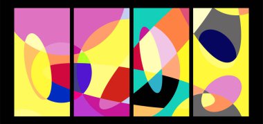 Sosyal medya şablonu için vektör renkli geometrik sıvı soyut arkaplan şablonu