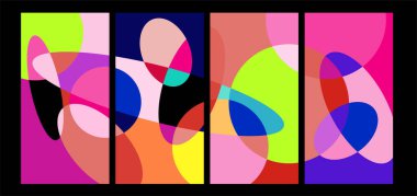 Sosyal medya şablonu için vektör renkli geometrik sıvı soyut arkaplan şablonu