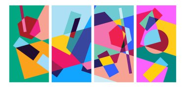 Sosyal medya şablonu için vektör renkli geometrik sıvı soyut arkaplan şablonu