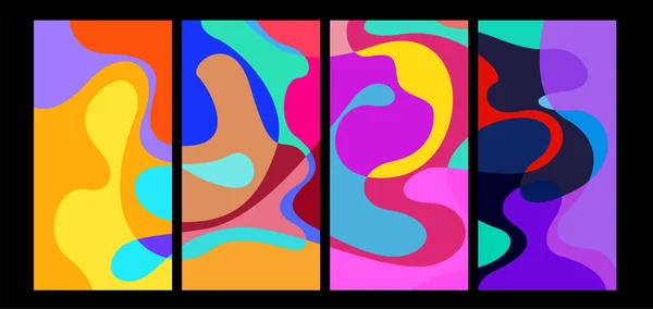 Modèle Abstrait Liquide Géométrique Vectoriel Coloré Pour Modèle Médias Sociaux — Image vectorielle