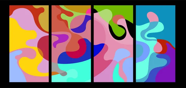 Векторный Красочный Геометрический Жидкостный Абстрактный Фон Шаблона Социальной Сети — стоковый вектор