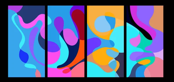 Vector Kleurrijke Geometrische Vloeistof Abstracte Achtergrond Patroon Voor Social Media — Stockvector