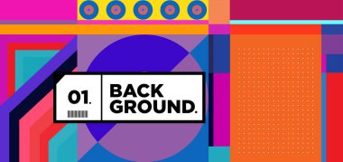 Renkli vektör deseni, geometrik etnik arkaplan