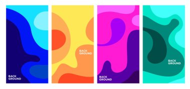 Vektör Renkli Soyut Geometrik ve Sıvı Arkaplan