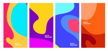 Vektör Renkli Soyut Geometrik ve Sıvı Arkaplan