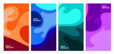 Vektör Renkli Soyut Geometrik ve Sıvı Arkaplan