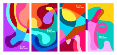 Vektör Renkli Soyut Geometrik ve Sıvı Arkaplan