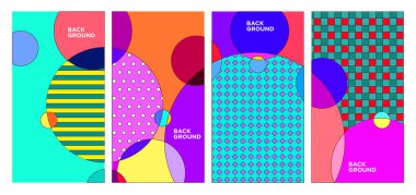 Vektör Renkli Soyut Geometrik ve Sıvı Arkaplan