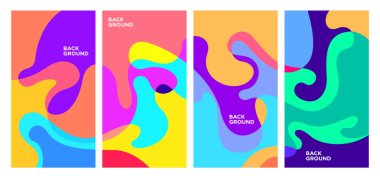 Vektör Renkli Soyut Geometrik ve Sıvı Arkaplan