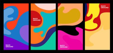 Vektör Renkli Soyut Geometrik ve Sıvı Arkaplan