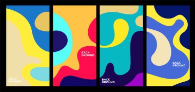 Vektör Renkli Soyut Geometrik ve Sıvı Arkaplan