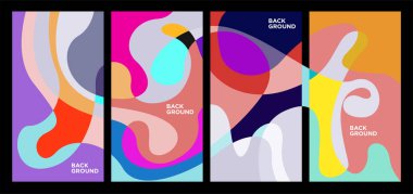 Vektör Renkli Soyut Geometrik ve Sıvı Arkaplan