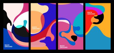 Vektör Renkli Soyut Geometrik ve Sıvı Arkaplan