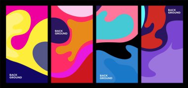 Vektör Renkli Soyut Geometrik ve Sıvı Arkaplan