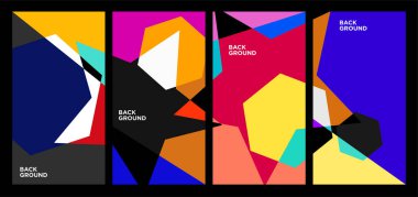 Vektör Renkli Soyut Geometrik ve Sıvı Arkaplan