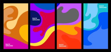 Vektör Renkli Soyut Geometrik ve Sıvı Arkaplan