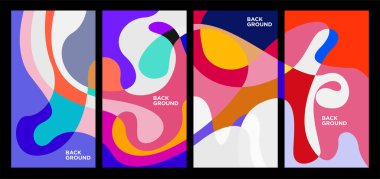 Vektör Renkli Soyut Geometrik ve Sıvı Arkaplan