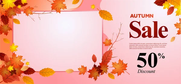 Vector Autumn Sale Banner Design Template — Stock Photo, Image