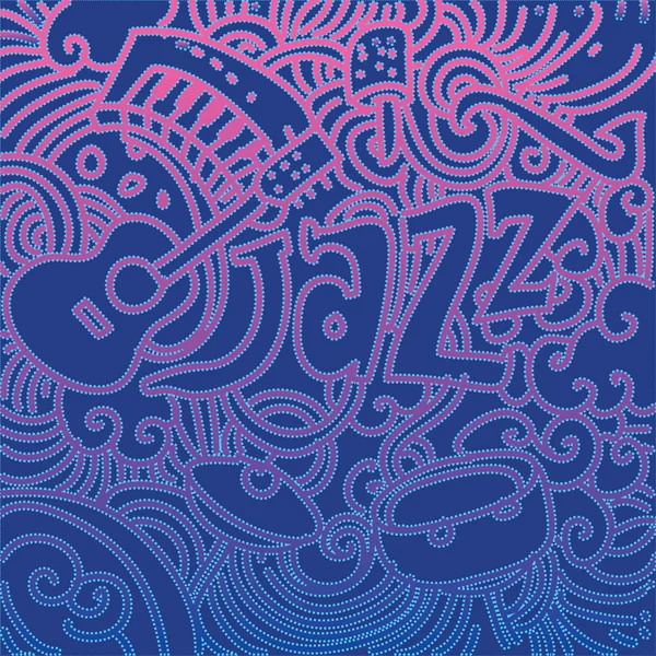 Jazz music instruments seamless pattern — Stockvector