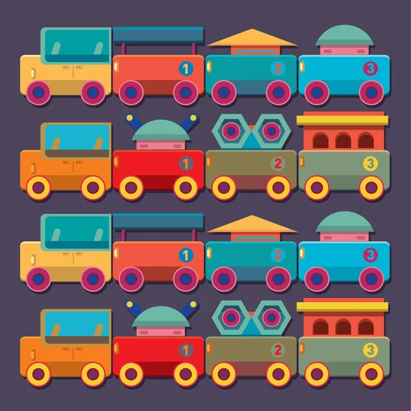 Sans couture vectoriel train enfants jouets — Image vectorielle