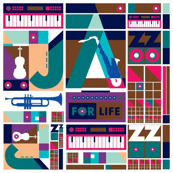 Vector jazz music poster for background and layout design — 图库矢量图片