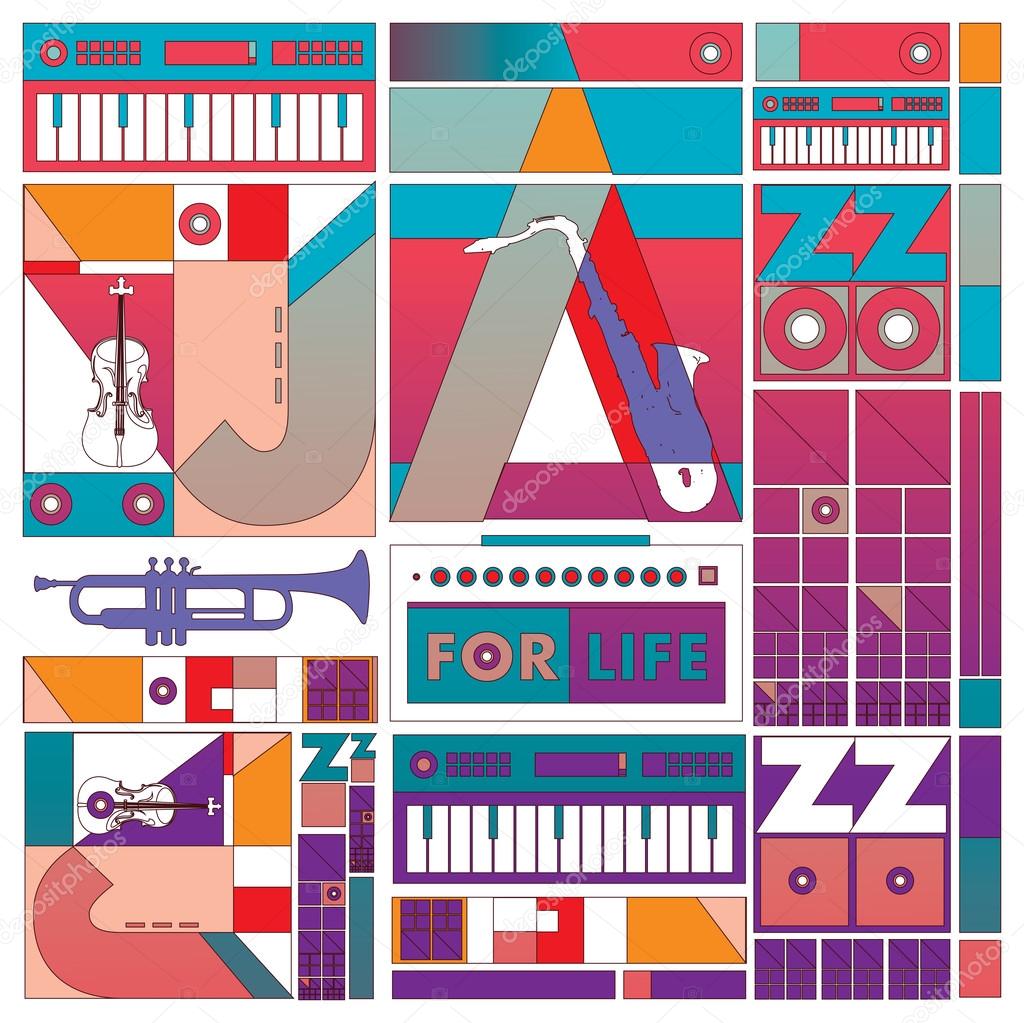 vector jazz music poster for background and layout design