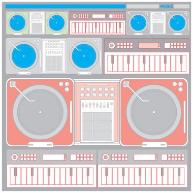 Synthesizer klavye vektör ve tablo araçları açın