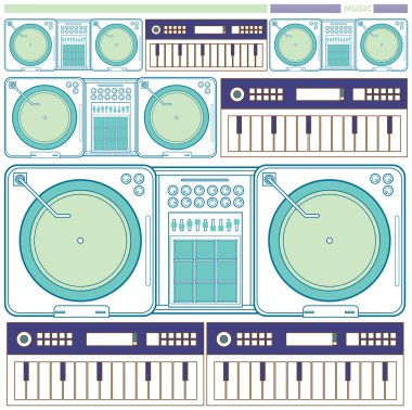 Synthesizer klavye vektör ve tablo araçları açın