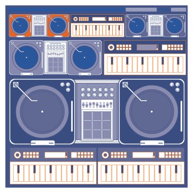 Synthesizer klavye vektör ve tablo araçları açın