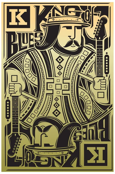 Roi du blues illustration musicale pour affiche — Image vectorielle