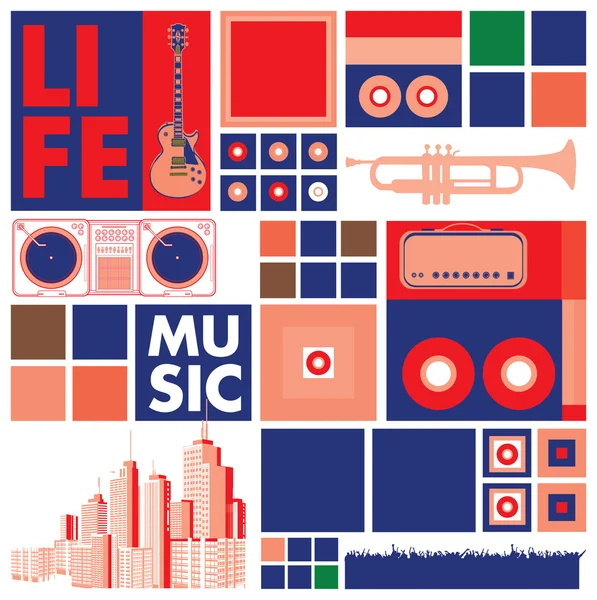 Vector music for life background and pattern — Stock Vector