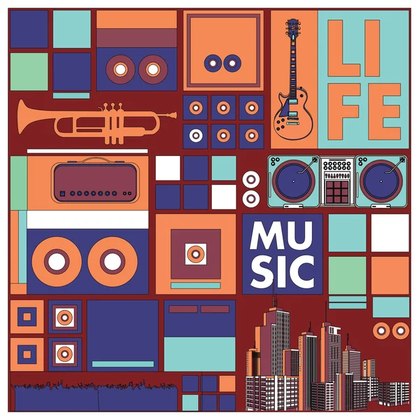 Vector music for life background and pattern — Stock Vector